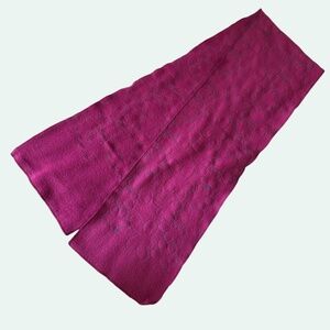 Magenta Pink & Turquoise Cozy Floral Embroidered Scarf Soft Textured 60” x 8”